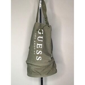 Guess Los Angeles Y2K Canvas Duffle Bucket Bag Weekender Gym Travel Yoga Beach